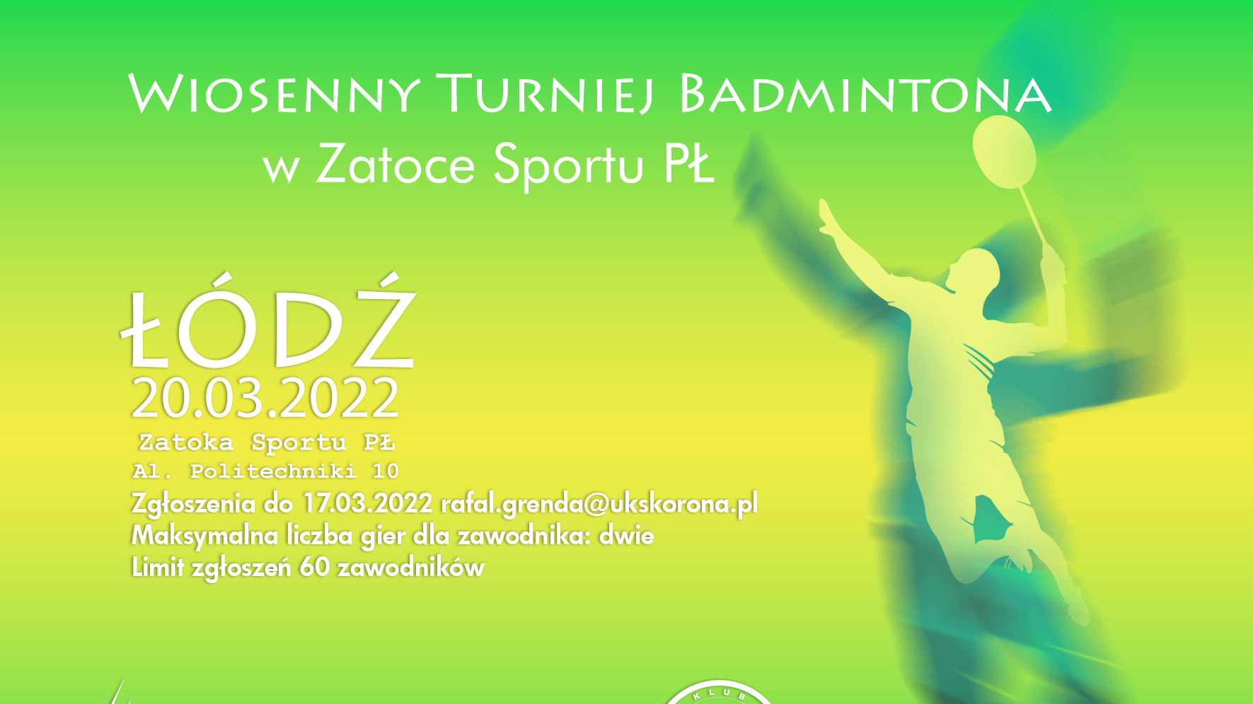 badminton Zatoka Sportu PŁ turniej wiosna 2022
